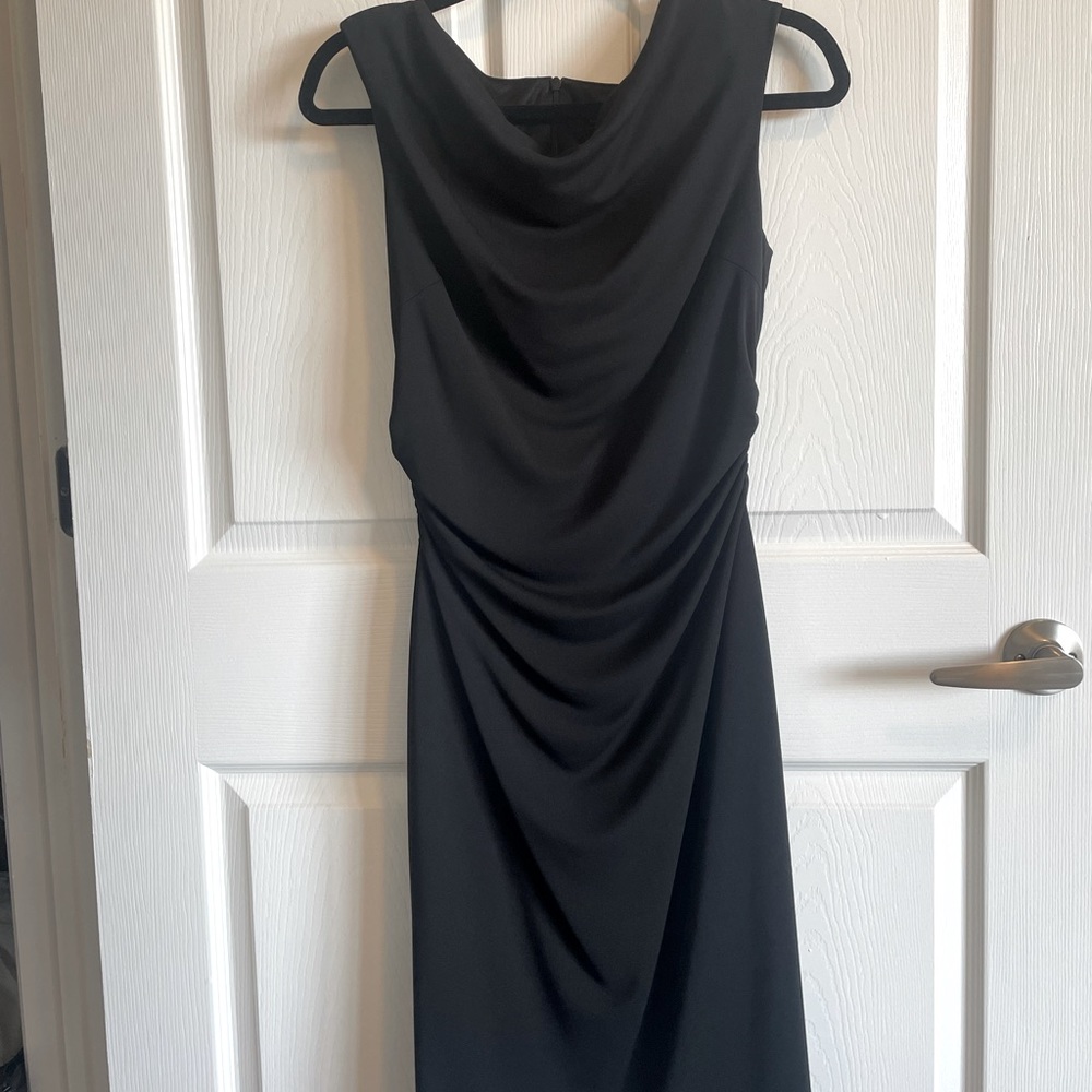 Black Cowl Neck Cocktail Dress